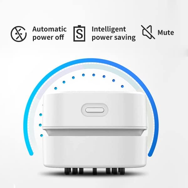 TRZLIFE Desk Vacuum Cleaner, Upgraded Mini Table Vacuum Improved Details Higher Suction More Durable Rechargeable Energy Saving Mini Vac Picks up Tiny Items Crumbs Flakes for Desktop Drawer Countertop