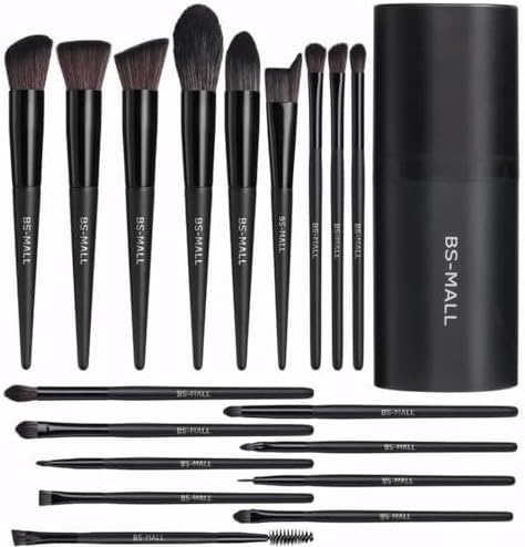 BS-MALL Makeup Brush Set 18 Pcs Premium Synthetic Foundation Powder Concealers Eye shadows Blush Makeup Brushes Champagne Gold Cosmetic Brushes