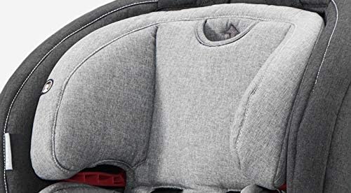 Kinderkraft Car Seat SAFETY FIX, Booster Child Seat, with Isofix, Top Tether, Adjustable Headrest, for Toddlers, Infant, Group 1/2/3, 9-36 Kg, Up to 12 Years, Safety Certificate ECE R44/04, Gray