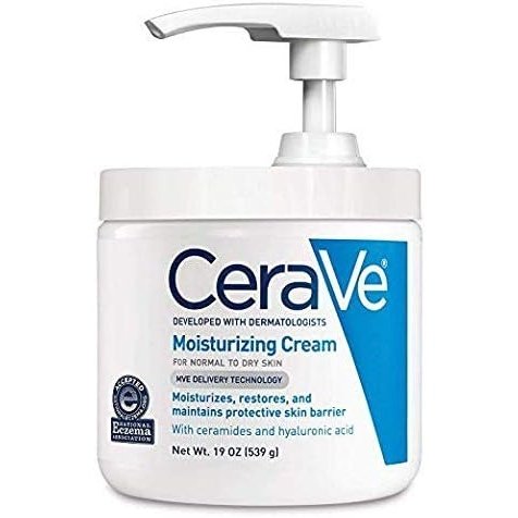 CeraVe Moisturizing Cream, Body and Face Moisturizer for Dry Skin, Body Cream with Hyaluronic Acid and Ceramides, 19 Ounce