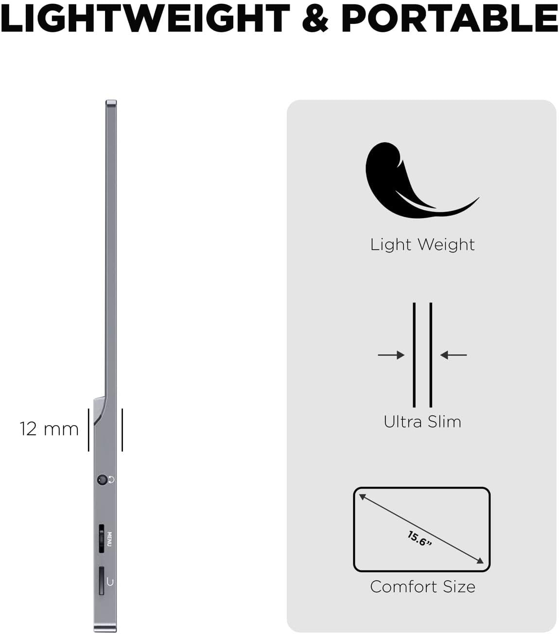 MetaDisplay Touch Portable Monitor MD Gaming 2K 144Hz 15.6" Portable Gaming Monitor for Laptop 2560x1440P QHD IPS Ultra Slim Monitor External Screen (MacOS/Windows/Linux/IOS/Android)