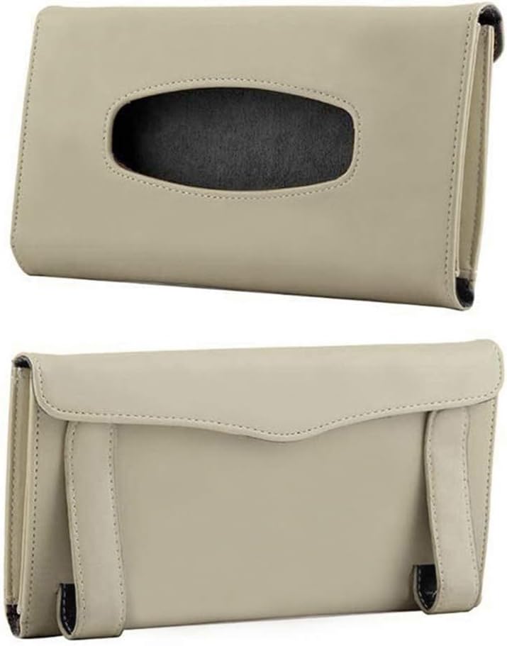 Fredysu Leather Premium Napkin & Tissue Holder, For Backseat And Car Visor, Cartbox02B, Black