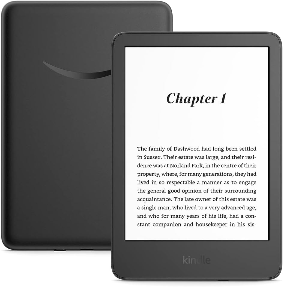 Kindle (2022 release) – The lightest and most compact Kindle, now with a 6”, 300 ppi high-resolution display, and 2x the storage | Black