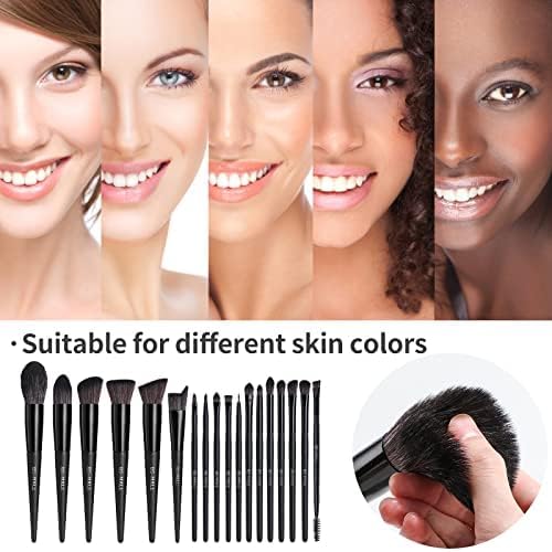 BS-MALL Makeup Brush Set 18 Pcs Premium Synthetic Foundation Powder Concealers Eye shadows Blush Makeup Brushes Champagne Gold Cosmetic Brushes