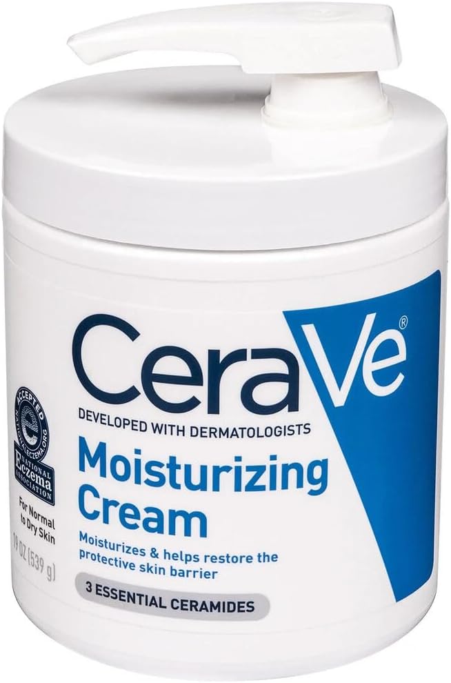 CeraVe Moisturizing Cream, Body and Face Moisturizer for Dry Skin, Body Cream with Hyaluronic Acid and Ceramides, 19 Ounce