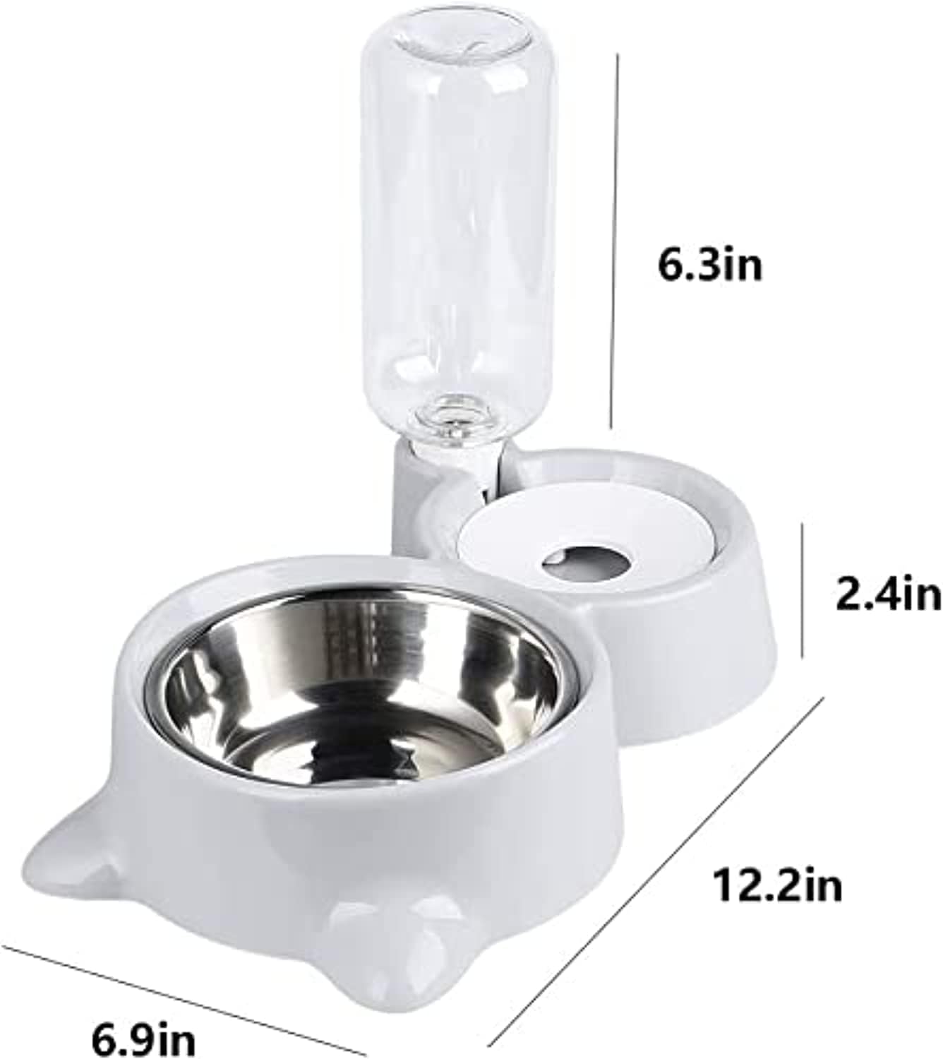 ANTOLE Automatic Water Dispenser Double Dog Bowl Cat Feeding Station Stainless Steel Water and Food Bowls Quality Dog Bowl Holder for Dogs Cats