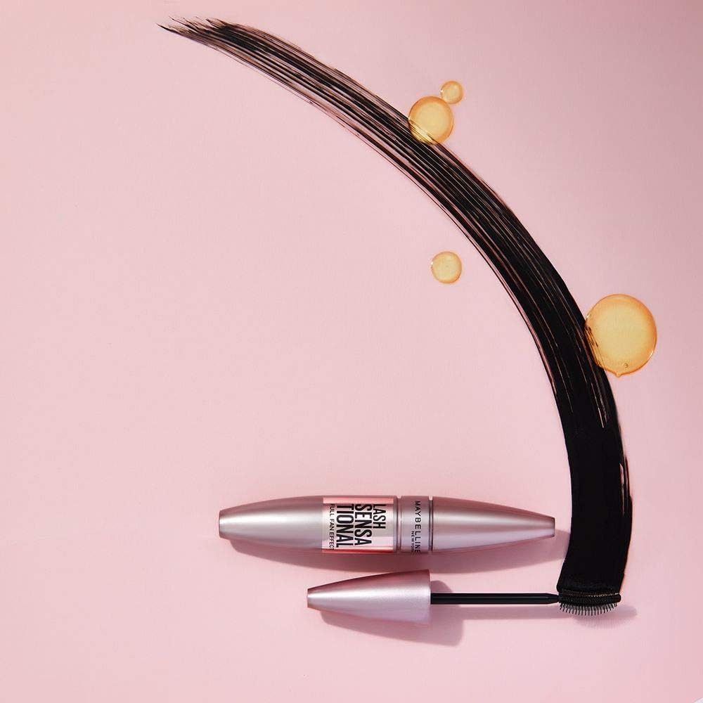 Maybelline New York Volume Mascara, Washable, Full Fan Effect, Long Eyelashes, Clump free, Lash Sensational, Very Black