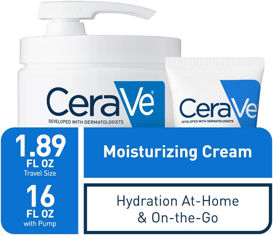 CeraVe Moisturizing Cream, Body and Face Moisturizer for Dry Skin, Body Cream with Hyaluronic Acid and Ceramides, 19 Ounce