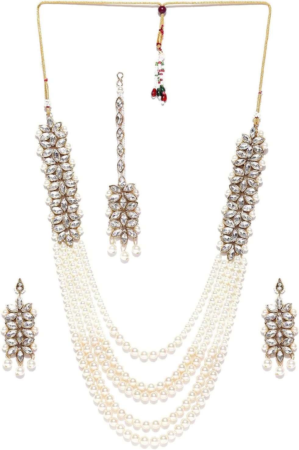 ZAVERI PEARLS Jewellery Set For Women (Golden)(Zpfk6989)