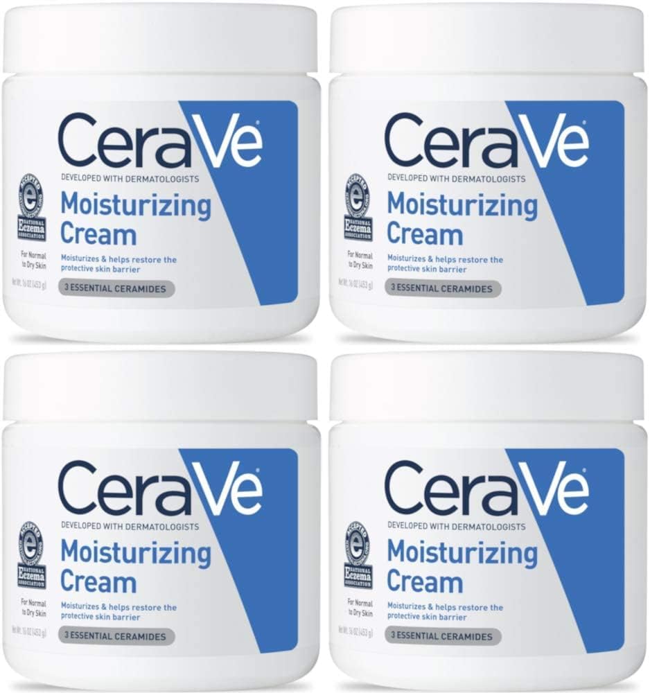 CeraVe Moisturizing Cream, Body and Face Moisturizer for Dry Skin, Body Cream with Hyaluronic Acid and Ceramides, 19 Ounce