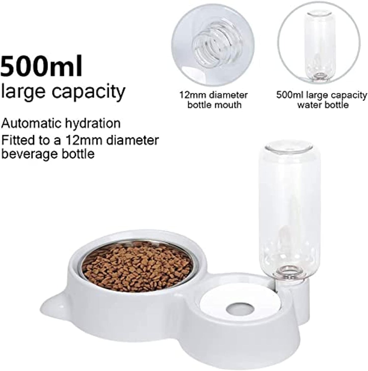 ANTOLE Automatic Water Dispenser Double Dog Bowl Cat Feeding Station Stainless Steel Water and Food Bowls Quality Dog Bowl Holder for Dogs Cats