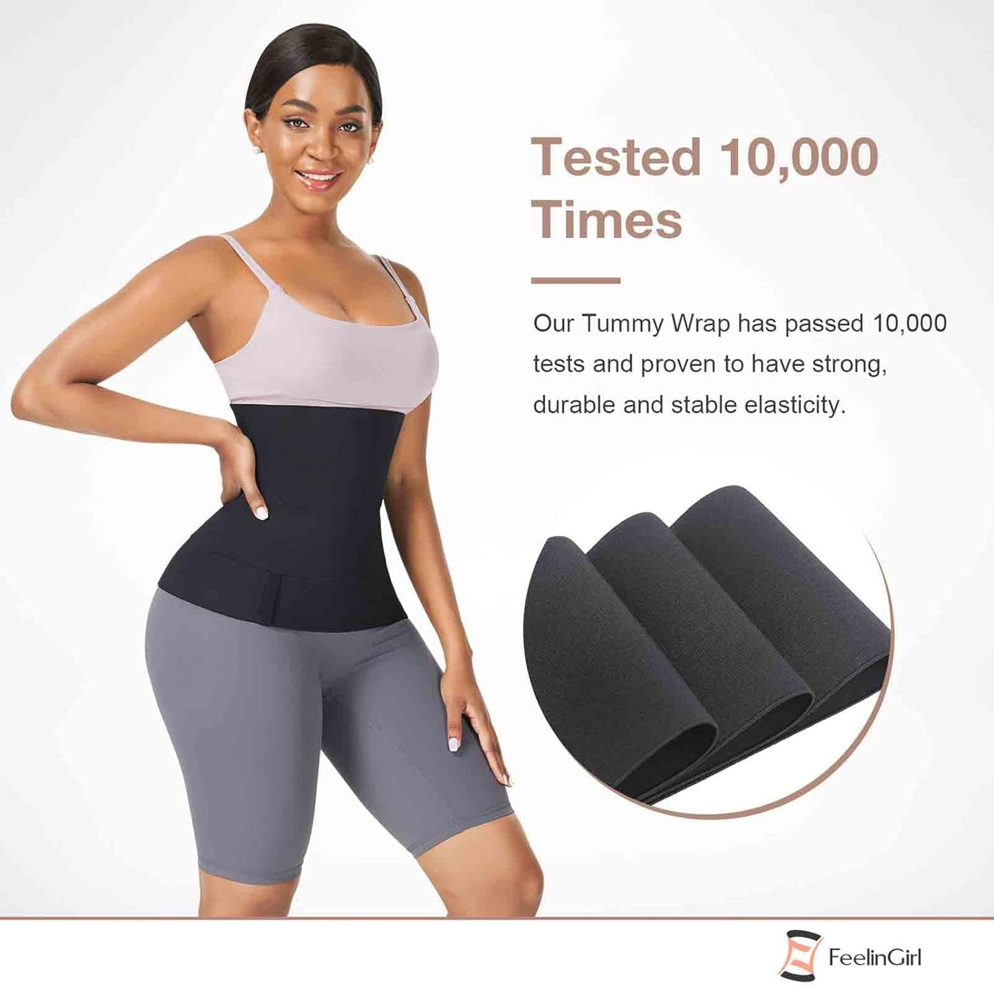 FeelinGirl Waist Trainer for Women Sauna Belt Tummy Wrap Plus Size