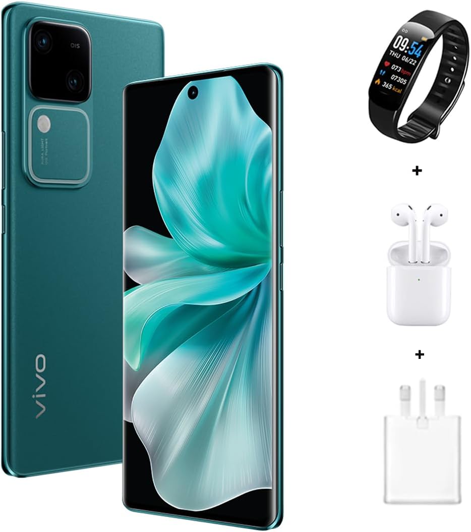 vivo V30 5G (Lush Green, 12GB+12GB RAM, 256GB) | Slimmest 3D Curved 1.5K AMOLED 120Hz Display | 50MP AF Group Selfie | Aura Light OIS