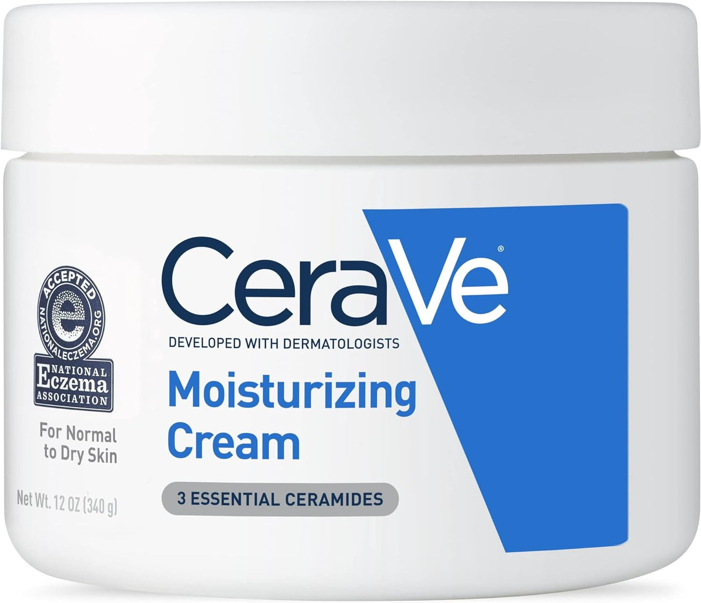 CeraVe Moisturizing Cream, Body and Face Moisturizer for Dry Skin, Body Cream with Hyaluronic Acid and Ceramides, 19 Ounce
