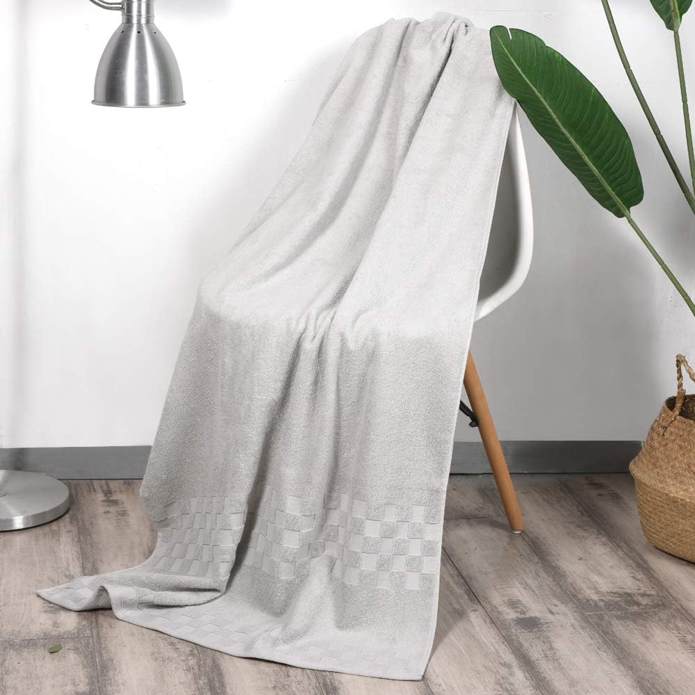 DIAOJIA Bath Towels Soft Cotton 6 Piece,100% Cotton Anti Odor Family Towels, Highly Absorbent Quick-Drying Lightweight Spa Towel for Bathroom 2 Bath Towel 2 Washcloth 2 Hand Towel (Cool Grey)