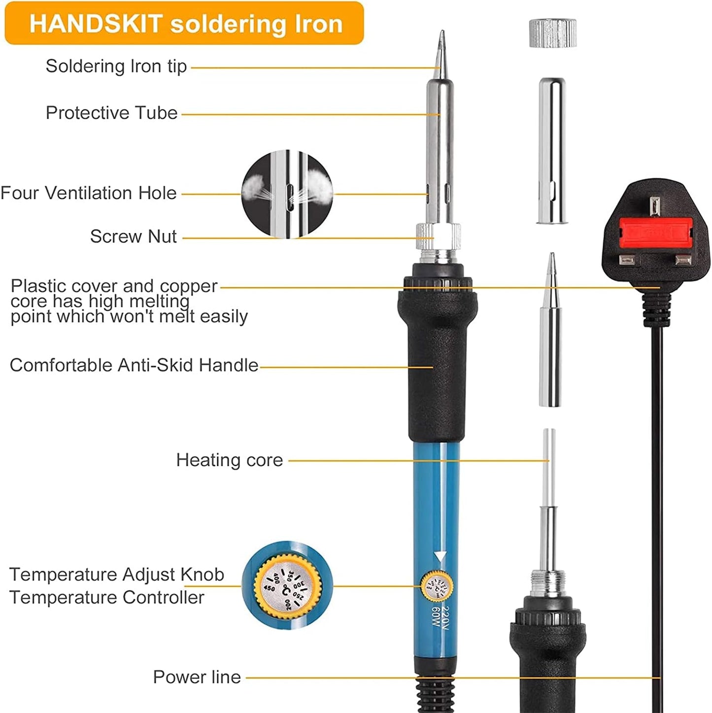Other Adjustable Temperature 60w Electric Soldering Iron Welding Tool Kit