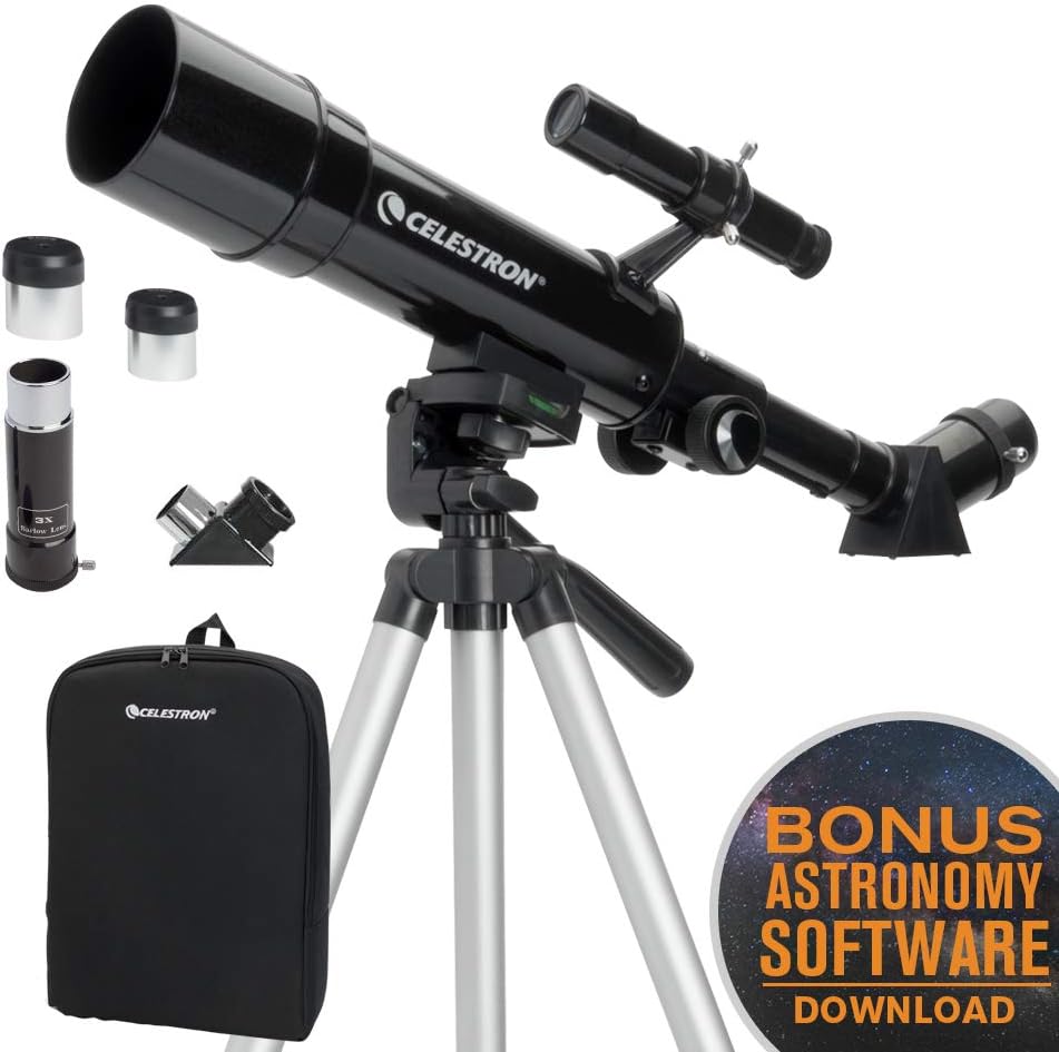 Celestron Travel Scope 70 Portable Telescope, Black