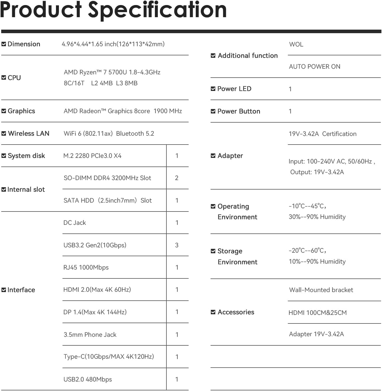 TRIGKEY Mini PC Ryzen 7 5800H(8C/16T,Up to 4.4GHz) 32G DDR4 1T SSD, Desktop Computer Support 4K Triple Screen Display | WiFi-6 | BT 5.2 | HDMI | DP |Type-C | USB 3.2