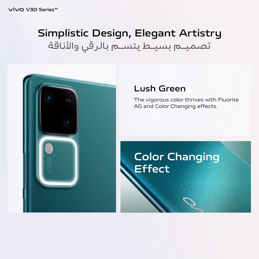 vivo V30 5G (Lush Green, 12GB+12GB RAM, 256GB) | Slimmest 3D Curved 1.5K AMOLED 120Hz Display | 50MP AF Group Selfie | Aura Light OIS