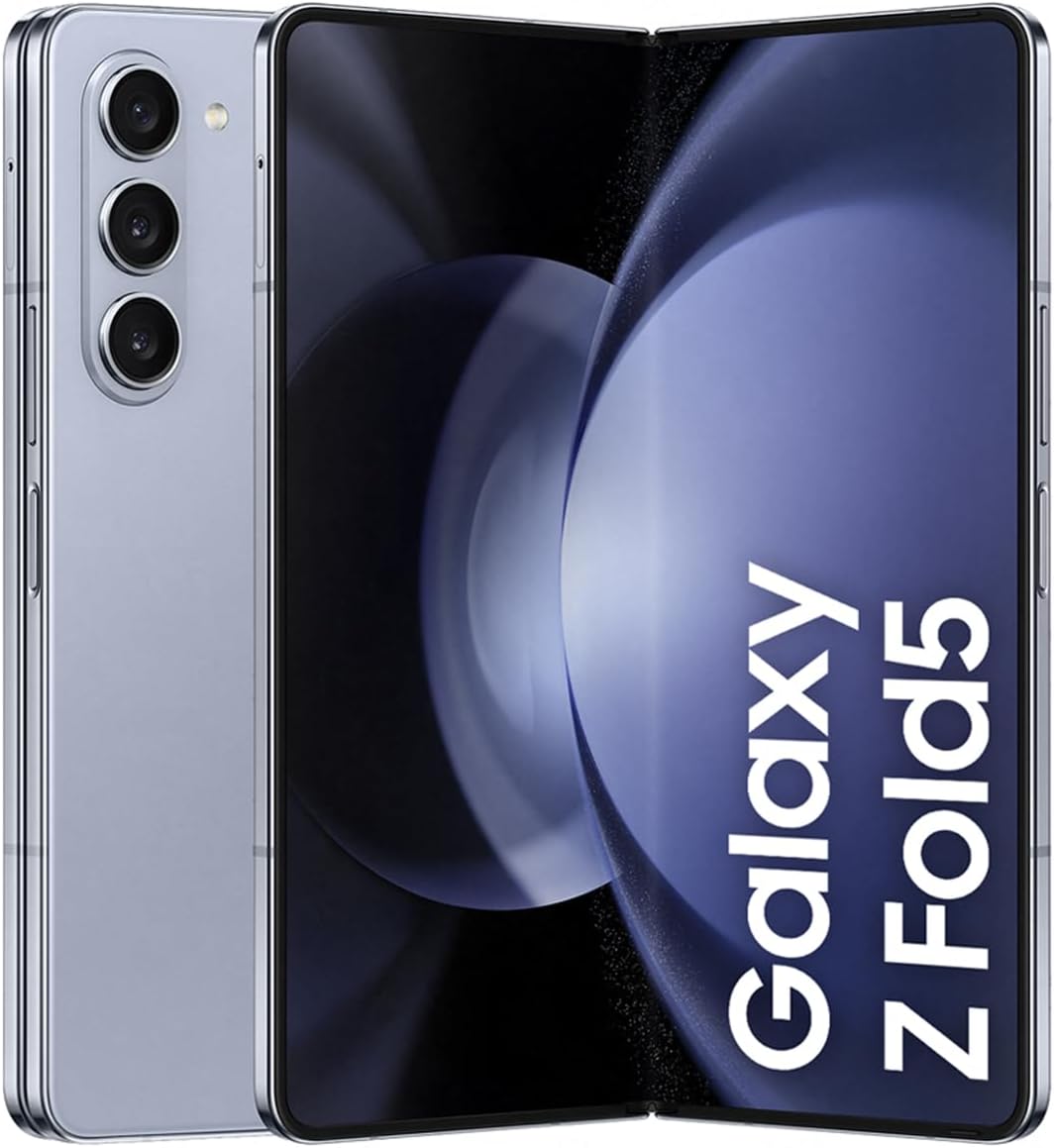 Samsung Galaxy Z Fold5 Folding Phone, Android Smartphone, 12GB RAM, 512GB Storage, Extended Battery Life, High Resolution Camera, Icy Blue