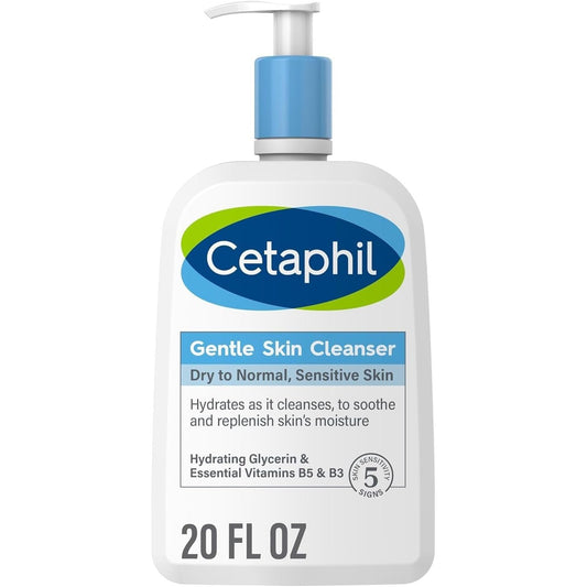 CETAPHIL Face Wash by , Hydrating Gentle Skin Cleanser for Dry to Normal Sensitive Skin, NEW 20 oz, Fragrance Free, Soap Free and Non-Foaming