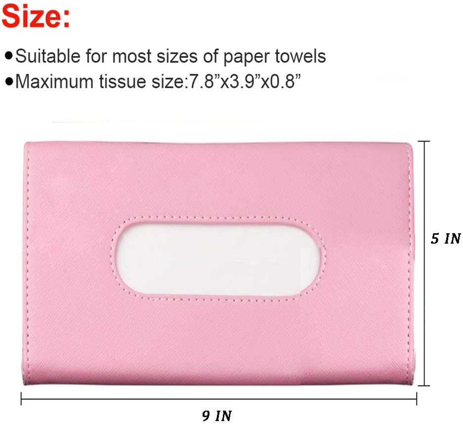 Fredysu Leather Premium Napkin & Tissue Holder, For Backseat And Car Visor, Cartbox02B, Black