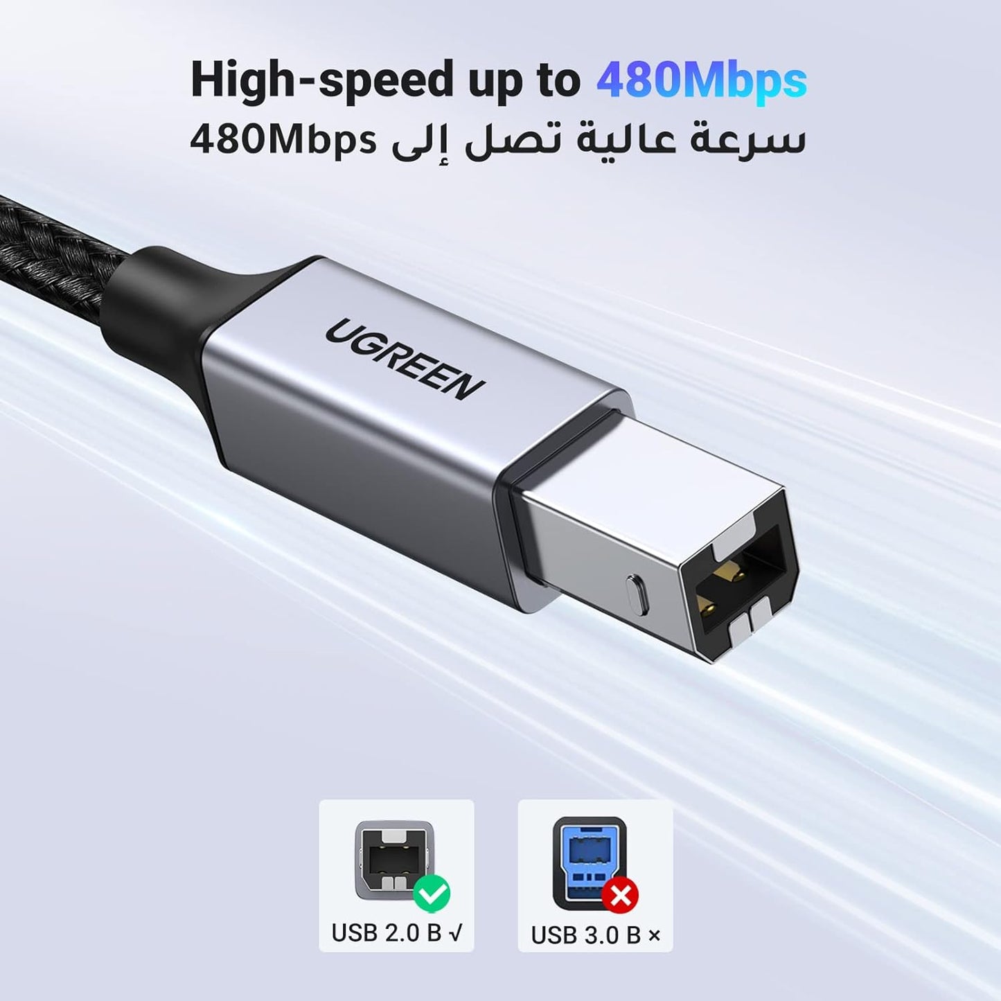 UGREEN USB C to B Cable, USB C Printer Cable Type C Male to USB B Male Lead Compatible with New MacBook,Dell XPS 15 13,HP Spectre X2,Google Chromebook Pixel,Microsoft Surface Pro- 1M