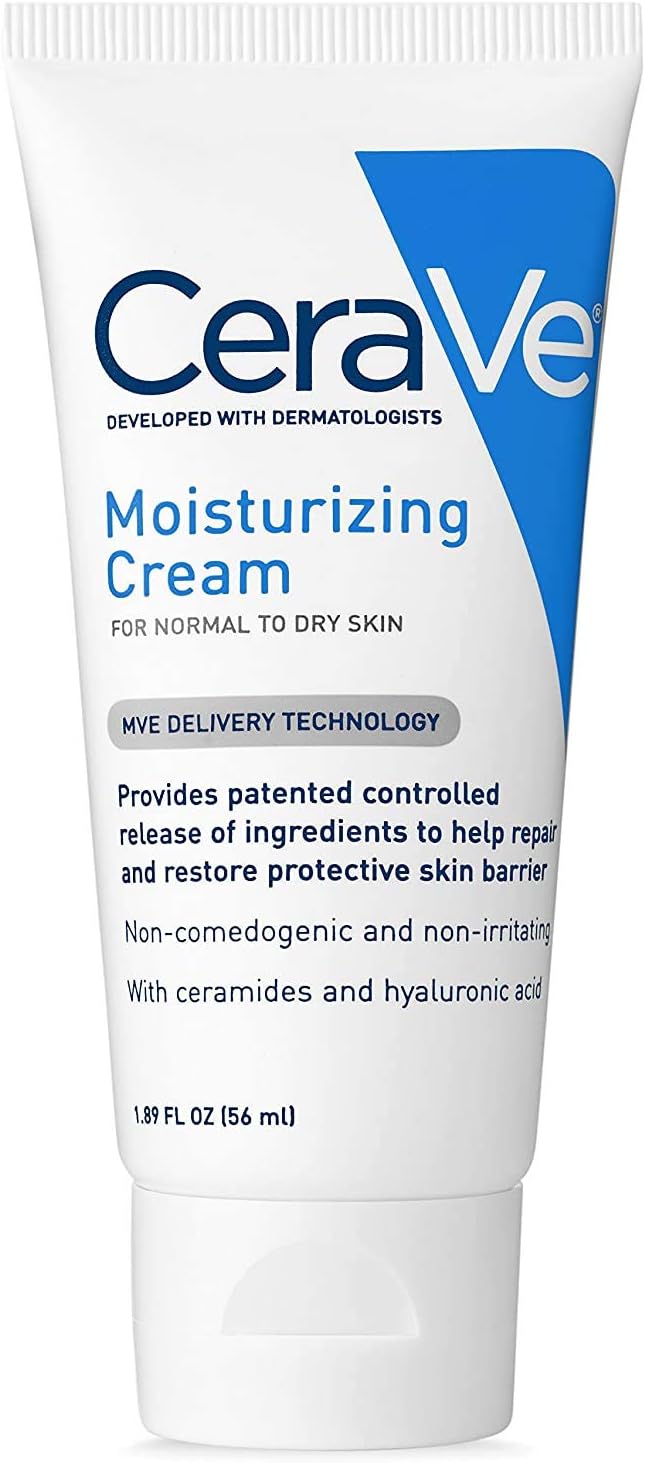 CeraVe Moisturizing Cream, Body and Face Moisturizer for Dry Skin, Body Cream with Hyaluronic Acid and Ceramides, 19 Ounce