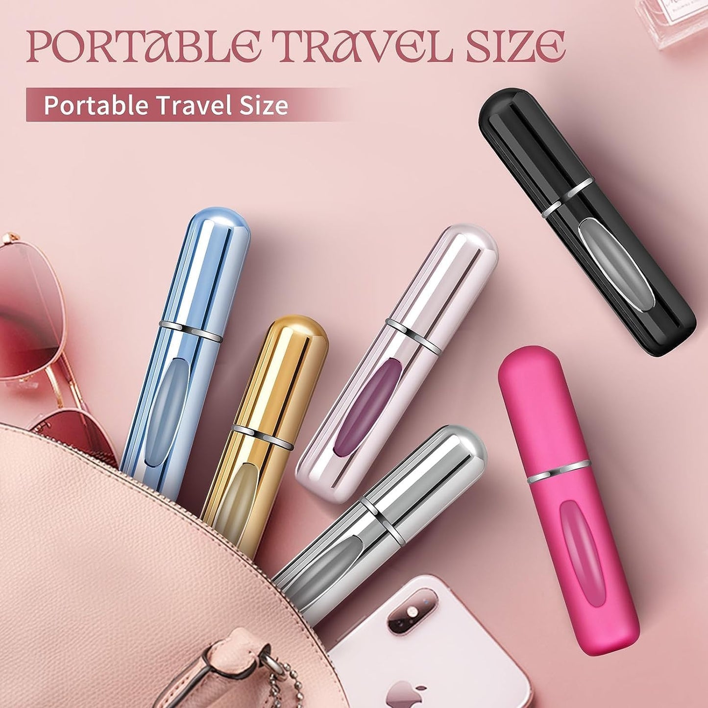 3 Pcs Perfume Atomiser Refillable, TAME 5 ml Travel Perfume Bottle tomizer Spray Portable Empty Fragrance Container for Aftershave Holiday and Night Out