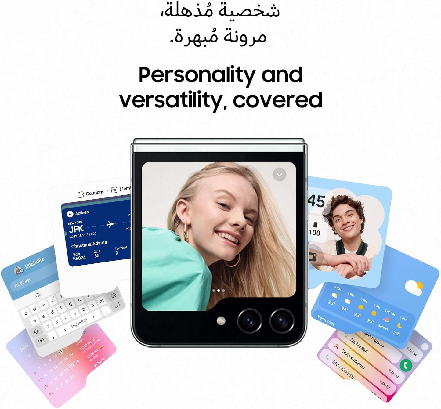 Samsung Galaxy Z Fold5 Folding Phone, Android Smartphone, 12GB RAM, 512GB Storage, Extended Battery Life, High Resolution Camera, Icy Blue