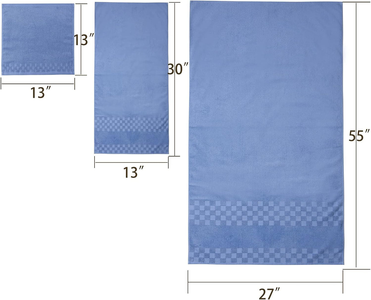 DIAOJIA Bath Towels Soft Cotton 6 Piece,100% Cotton Anti Odor Family Towels, Highly Absorbent Quick-Drying Lightweight Spa Towel for Bathroom 2 Bath Towel 2 Washcloth 2 Hand Towel (Cool Grey)
