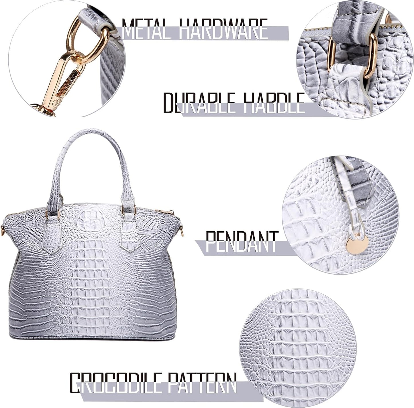 Makcr Joacbv Women Purse Satchel Bag Long Crossbody Classy Tote Bag Top Handle Vegan Leather Ladies Handbags Embossed Pattern