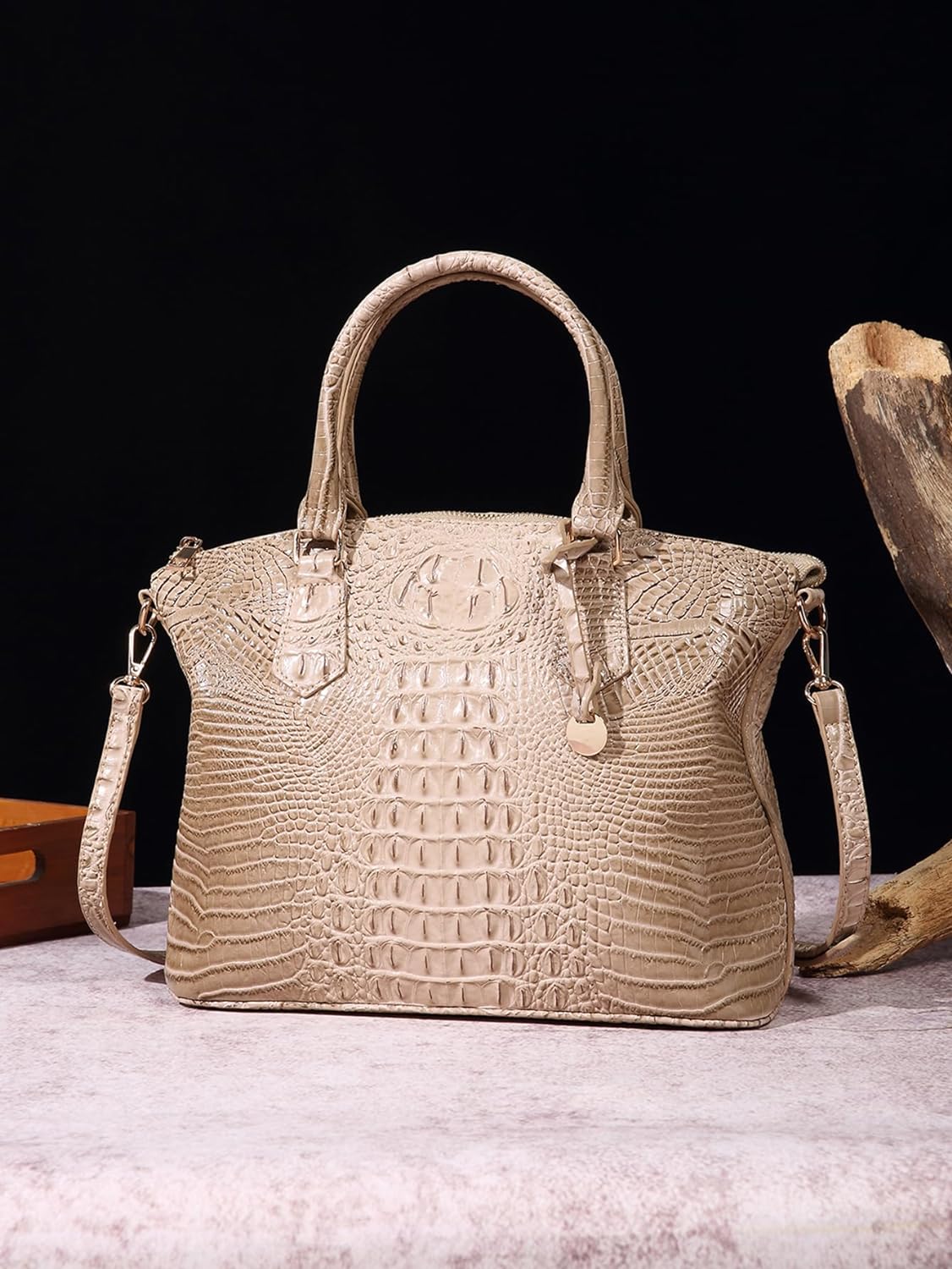 Makcr Joacbv Women Purse Satchel Bag Long Crossbody Classy Tote Bag Top Handle Vegan Leather Ladies Handbags Embossed Pattern