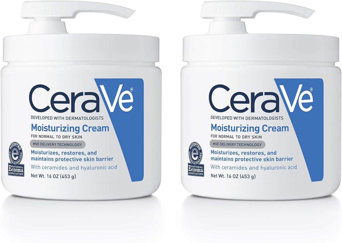 CeraVe Moisturizing Cream, Body and Face Moisturizer for Dry Skin, Body Cream with Hyaluronic Acid and Ceramides, 19 Ounce