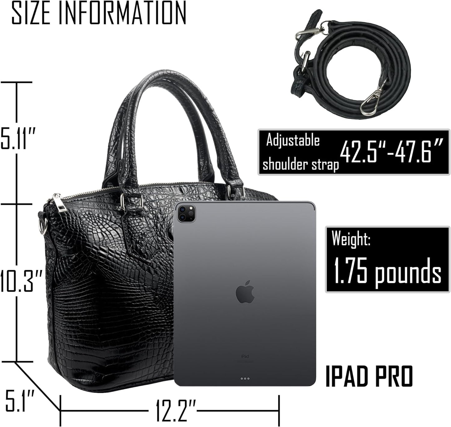 Makcr Joacbv Women Purse Satchel Bag Long Crossbody Classy Tote Bag Top Handle Vegan Leather Ladies Handbags Embossed Pattern