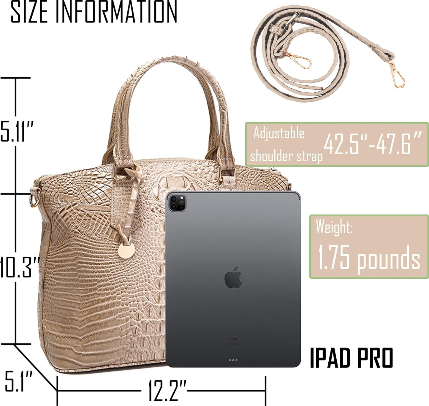 Makcr Joacbv Women Purse Satchel Bag Long Crossbody Classy Tote Bag Top Handle Vegan Leather Ladies Handbags Embossed Pattern