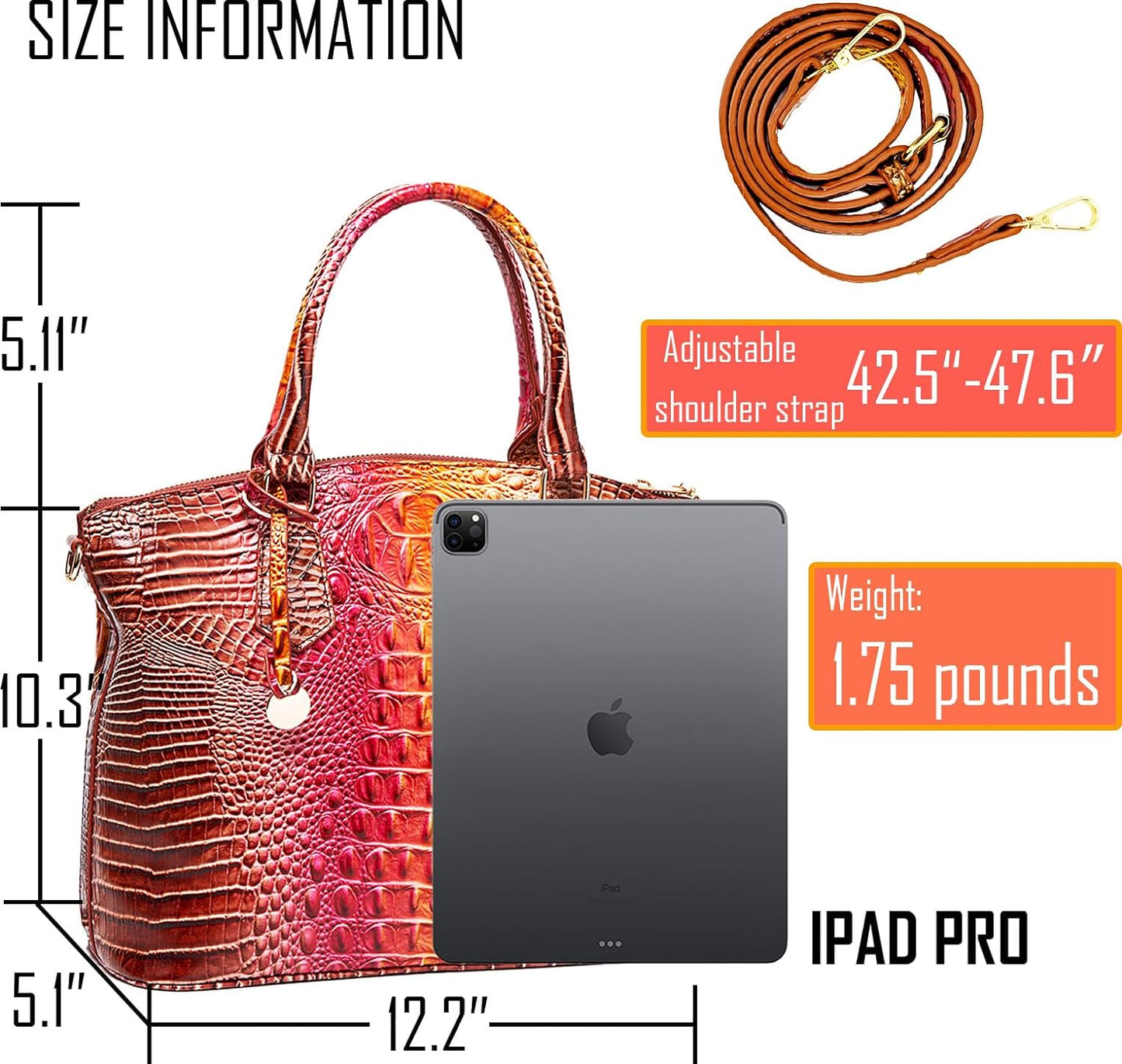 Makcr Joacbv Women Purse Satchel Bag Long Crossbody Classy Tote Bag Top Handle Vegan Leather Ladies Handbags Embossed Pattern