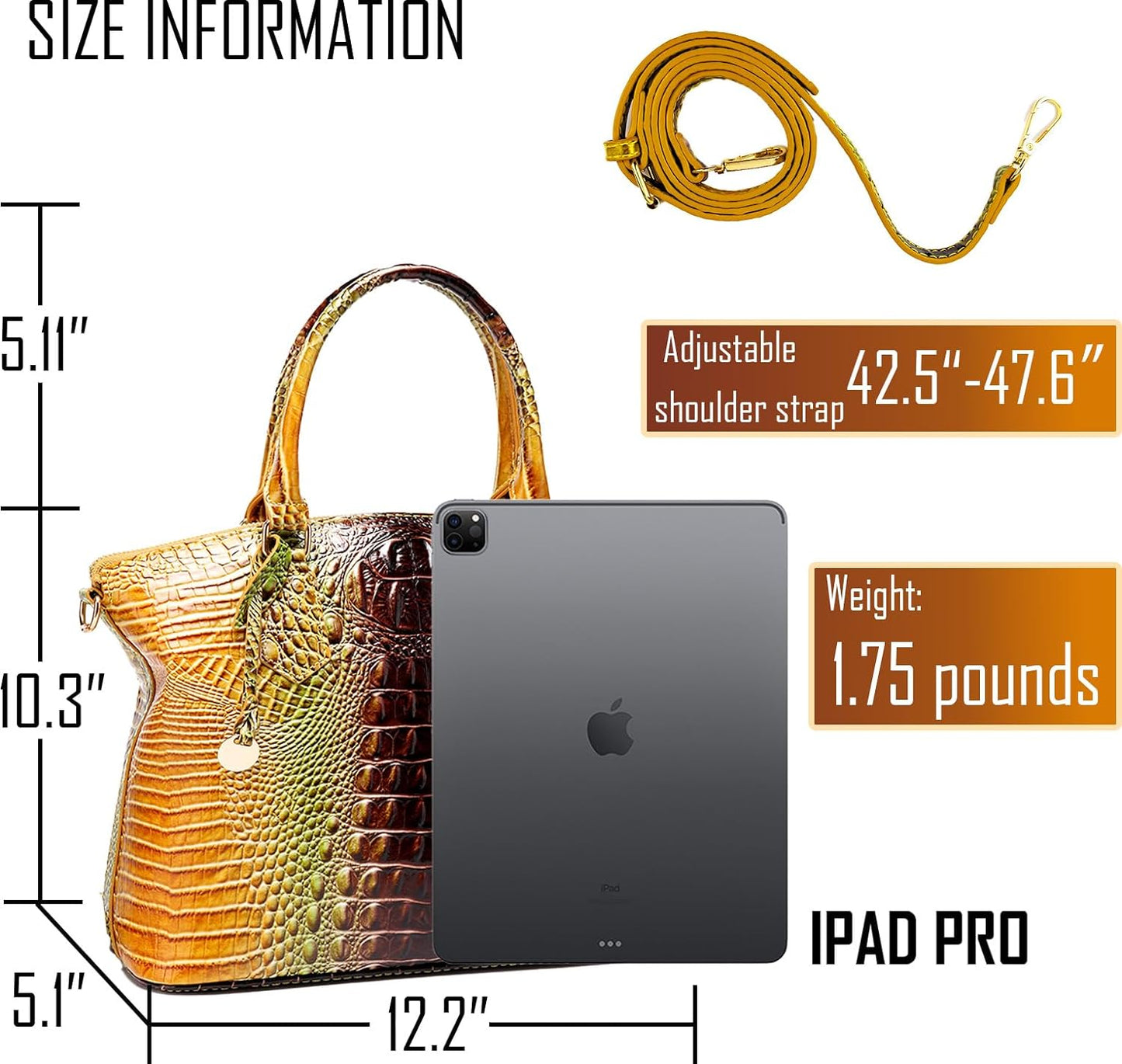 Makcr Joacbv Women Purse Satchel Bag Long Crossbody Classy Tote Bag Top Handle Vegan Leather Ladies Handbags Embossed Pattern