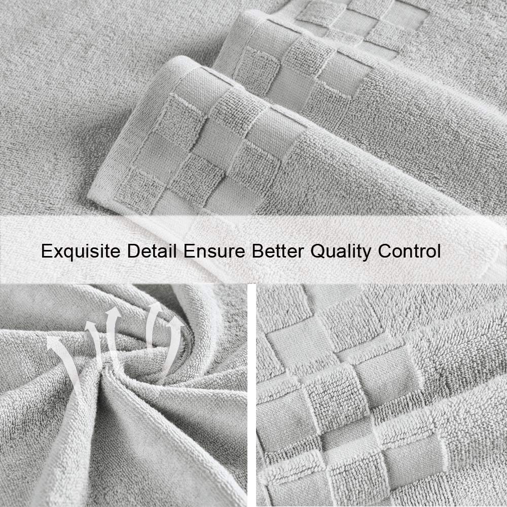 DIAOJIA Bath Towels Soft Cotton 6 Piece,100% Cotton Anti Odor Family Towels, Highly Absorbent Quick-Drying Lightweight Spa Towel for Bathroom 2 Bath Towel 2 Washcloth 2 Hand Towel (Cool Grey)