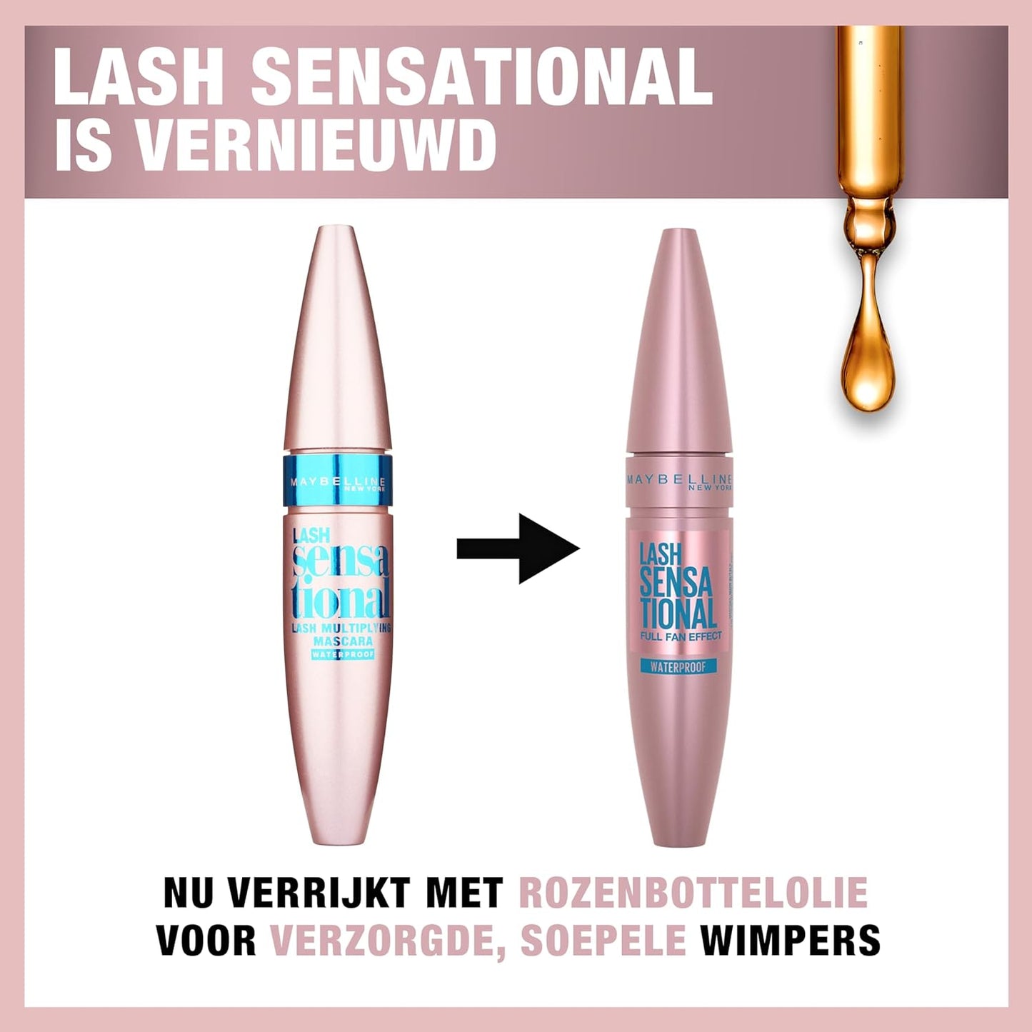 Maybelline New York Volume Mascara, Washable, Full Fan Effect, Long Eyelashes, Clump free, Lash Sensational, Very Black