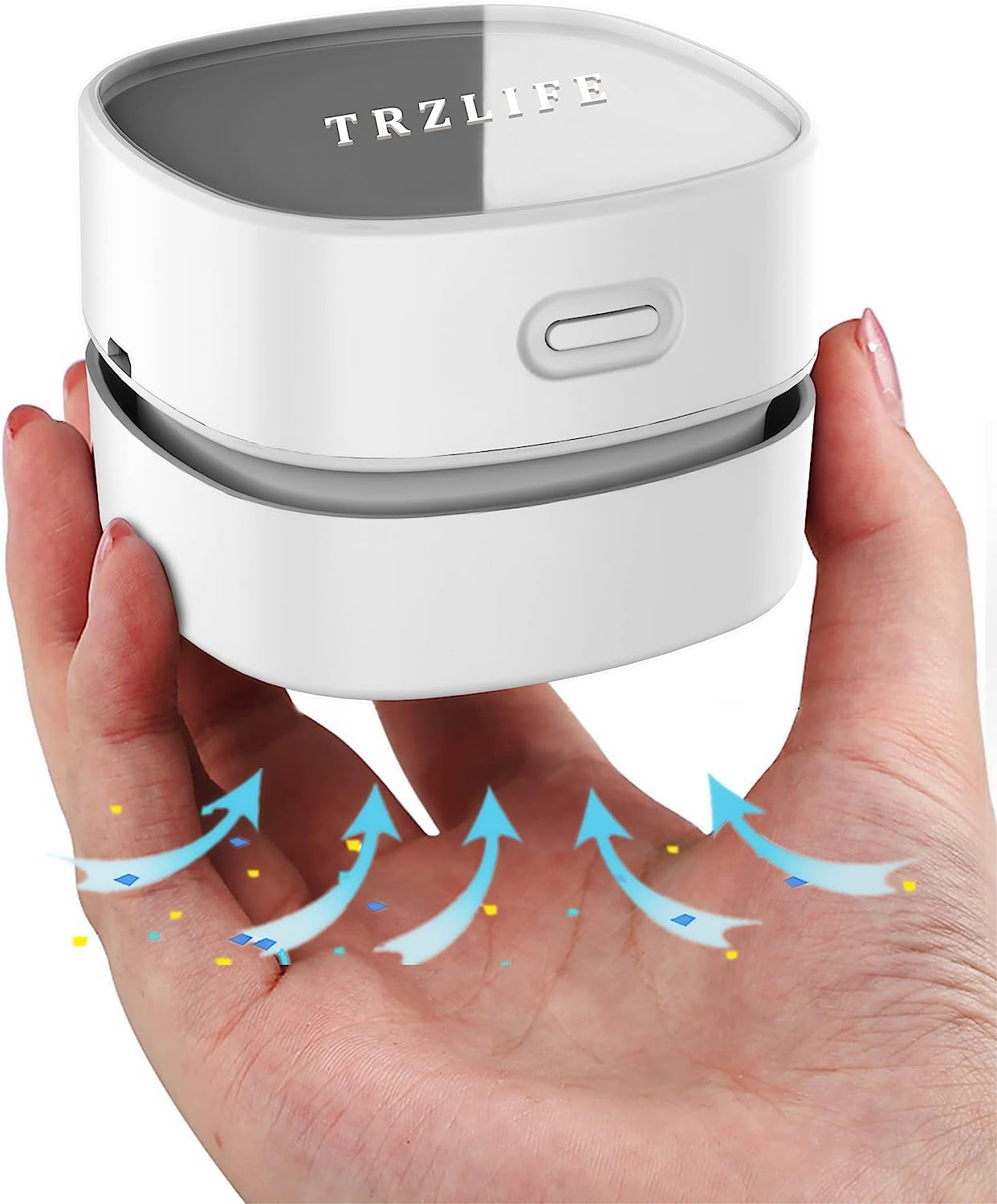 TRZLIFE Desk Vacuum Cleaner, Upgraded Mini Table Vacuum Improved Details Higher Suction More Durable Rechargeable Energy Saving Mini Vac Picks up Tiny Items Crumbs Flakes for Desktop Drawer Countertop