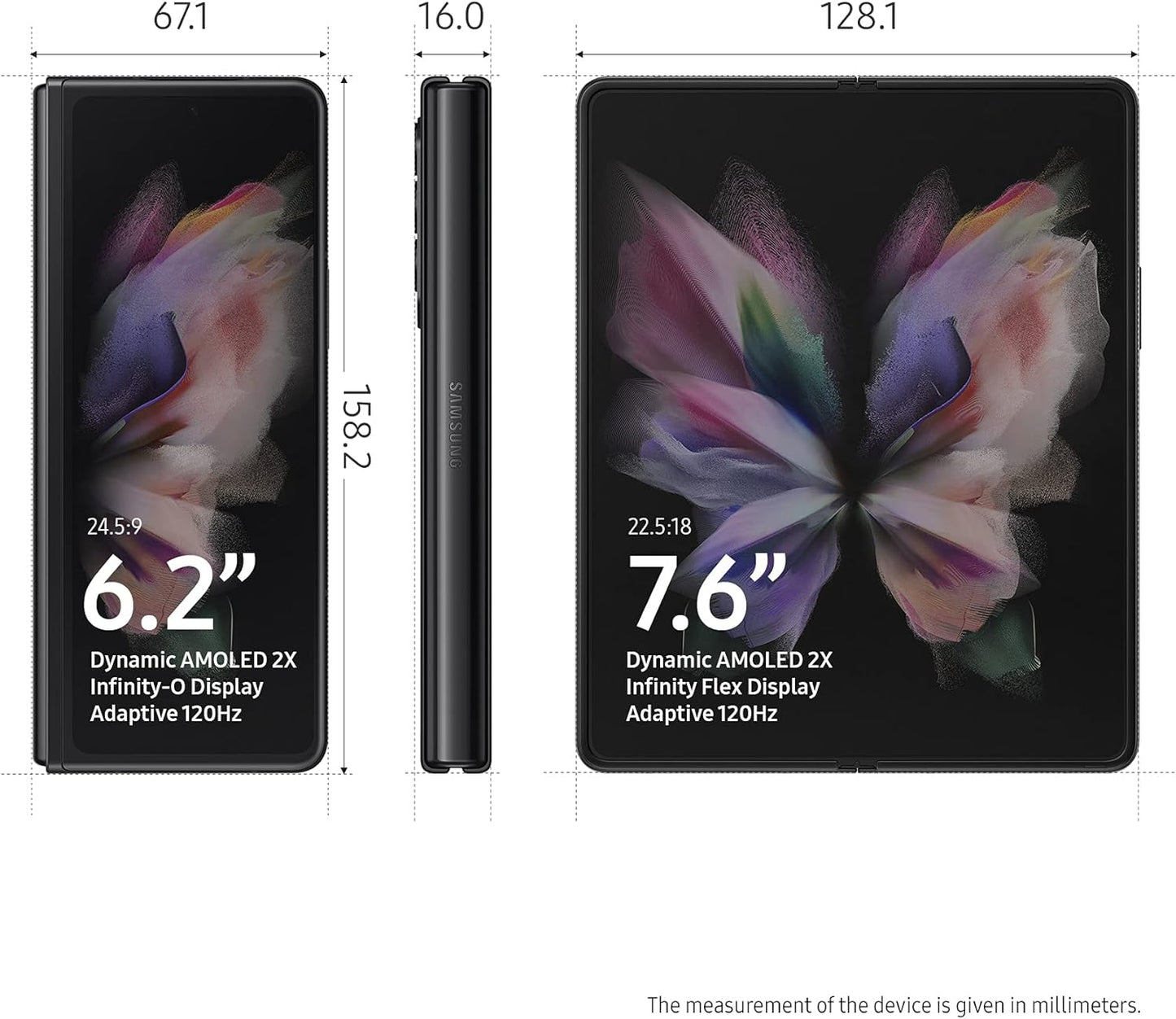 SAMSUNG Galaxy Z Fold 3 5G (256GB Storage, Phantom Black)