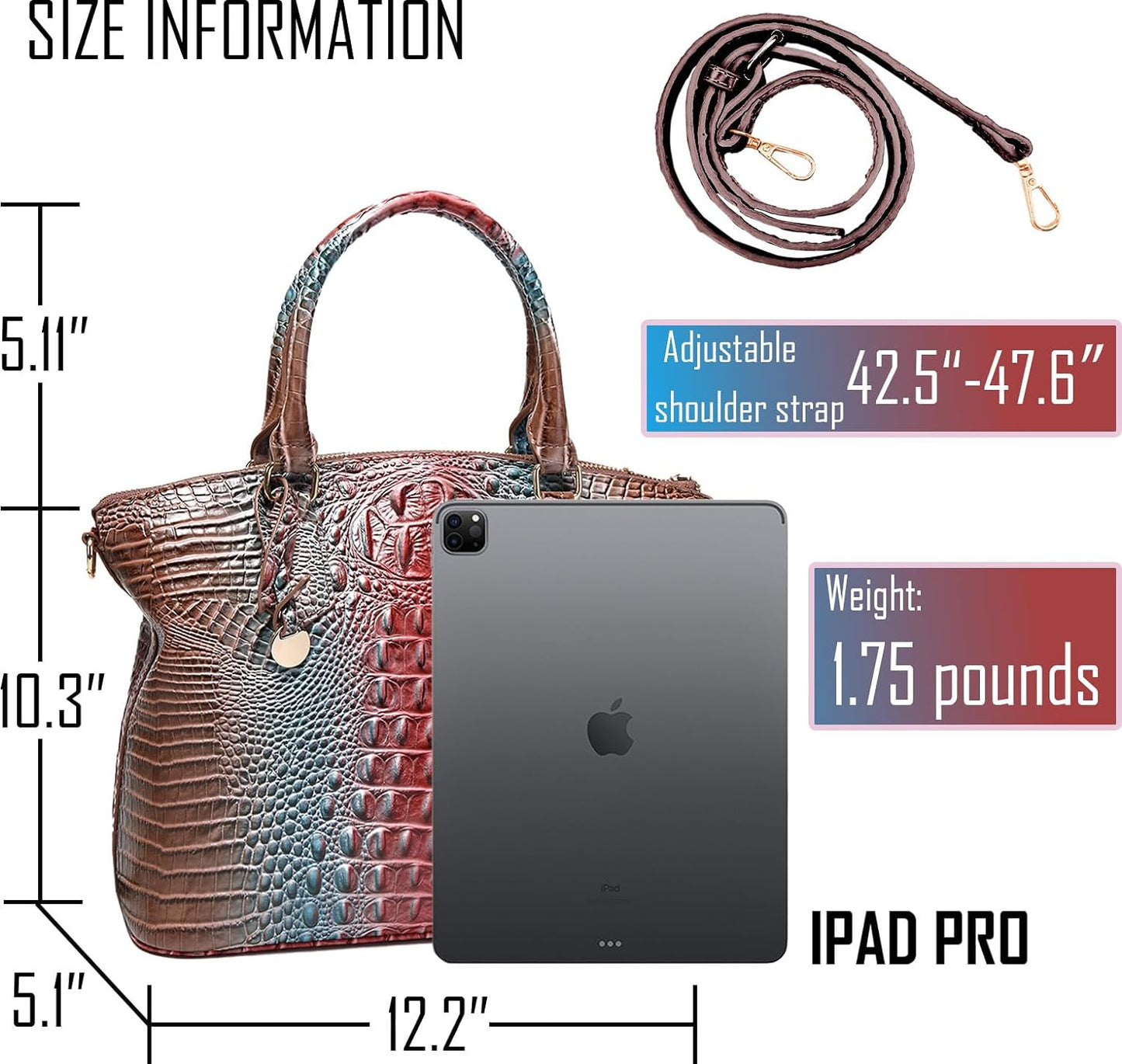 Makcr Joacbv Women Purse Satchel Bag Long Crossbody Classy Tote Bag Top Handle Vegan Leather Ladies Handbags Embossed Pattern