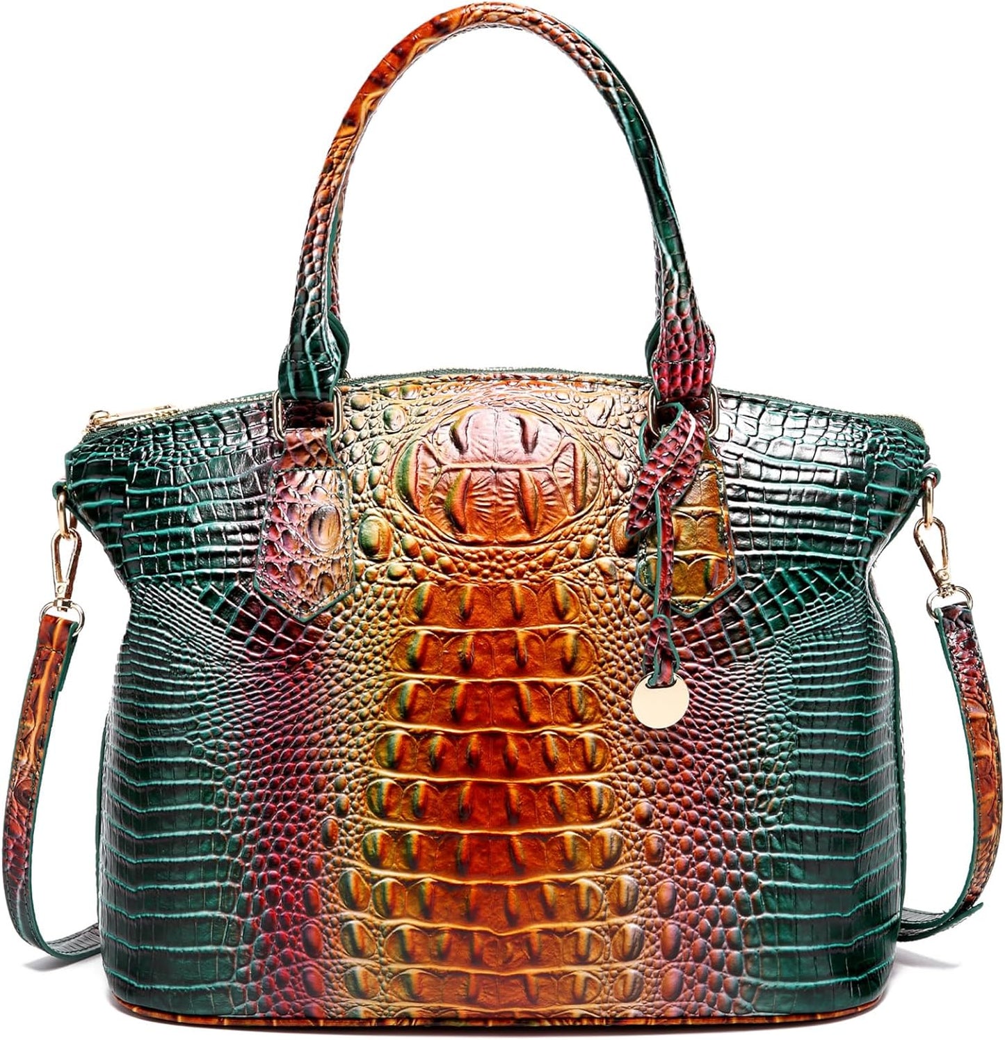 Makcr Joacbv Women Purse Satchel Bag Long Crossbody Classy Tote Bag Top Handle Vegan Leather Ladies Handbags Embossed Pattern