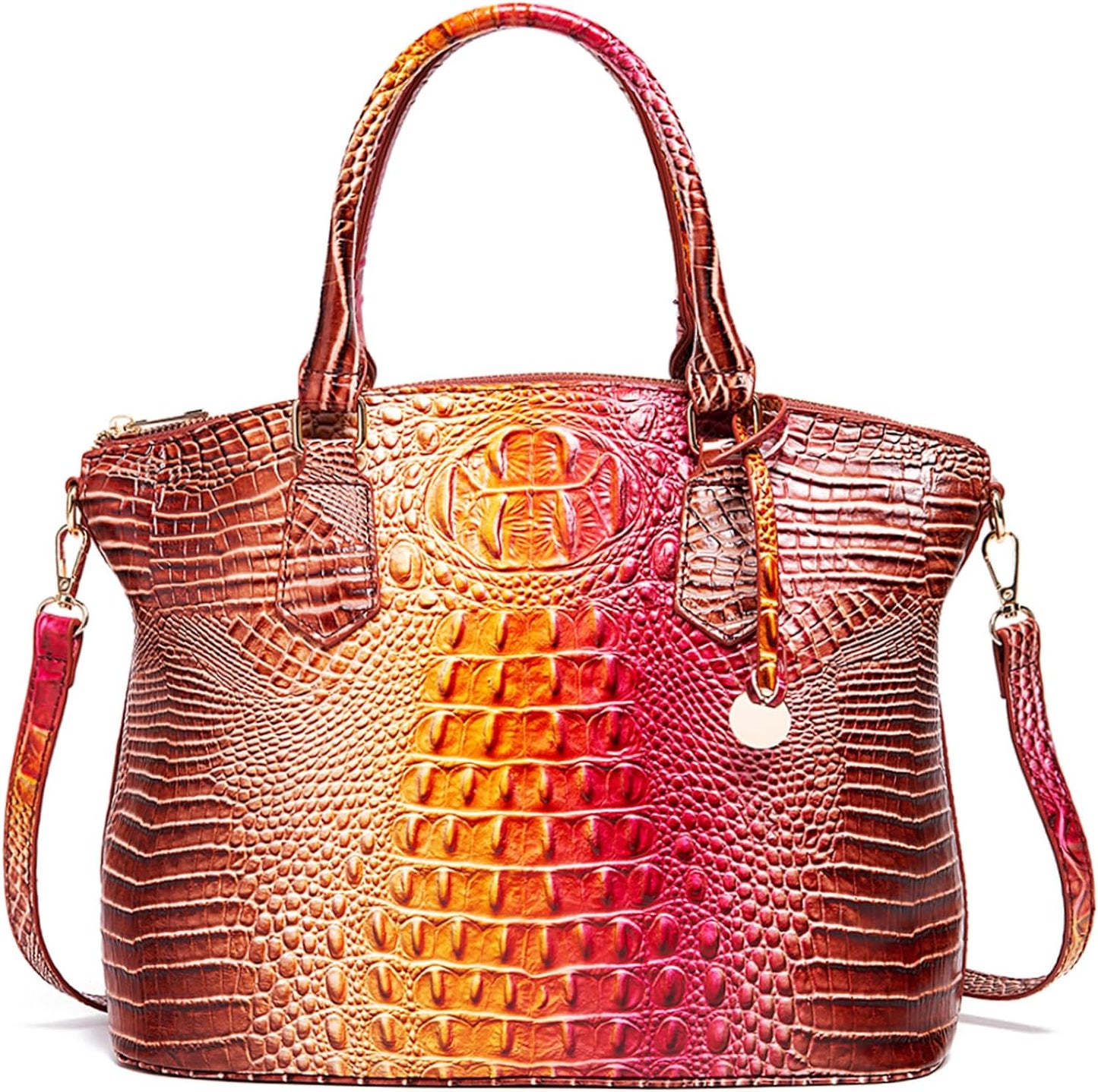 Makcr Joacbv Women Purse Satchel Bag Long Crossbody Classy Tote Bag Top Handle Vegan Leather Ladies Handbags Embossed Pattern