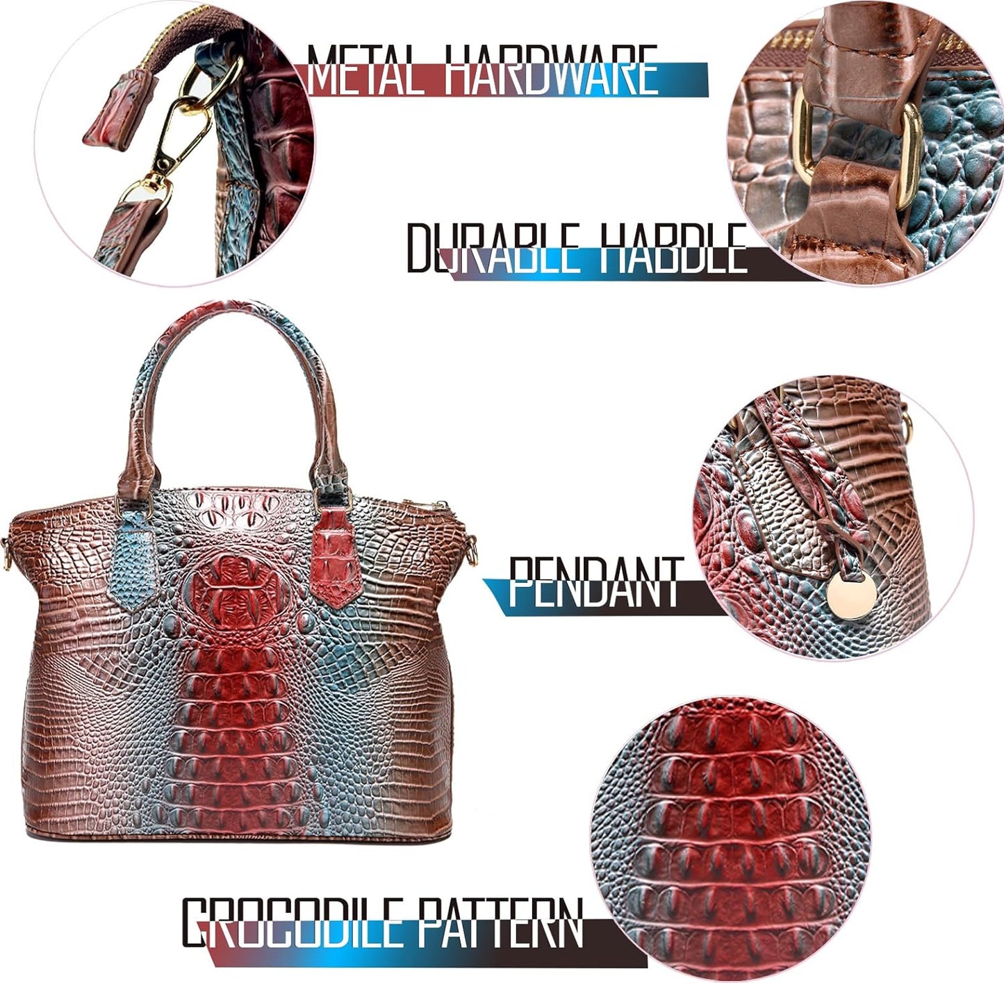 Makcr Joacbv Women Purse Satchel Bag Long Crossbody Classy Tote Bag Top Handle Vegan Leather Ladies Handbags Embossed Pattern