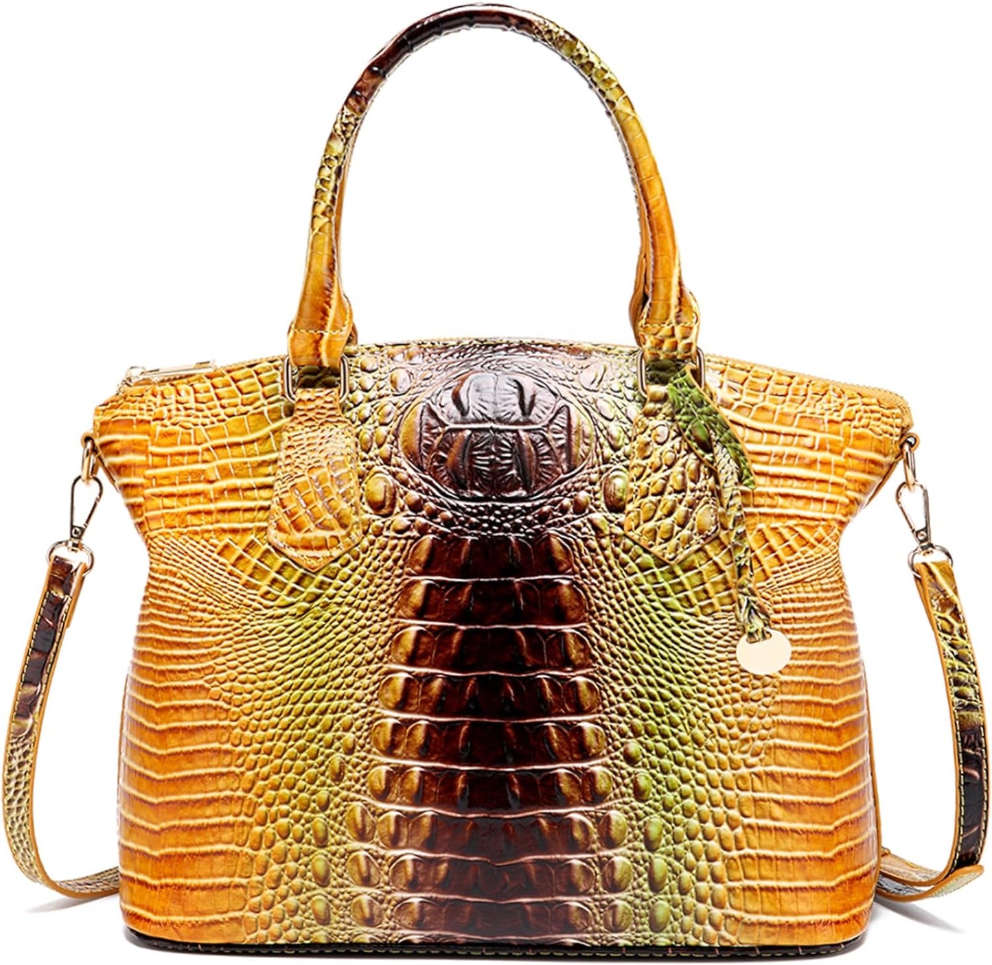 Makcr Joacbv Women Purse Satchel Bag Long Crossbody Classy Tote Bag Top Handle Vegan Leather Ladies Handbags Embossed Pattern