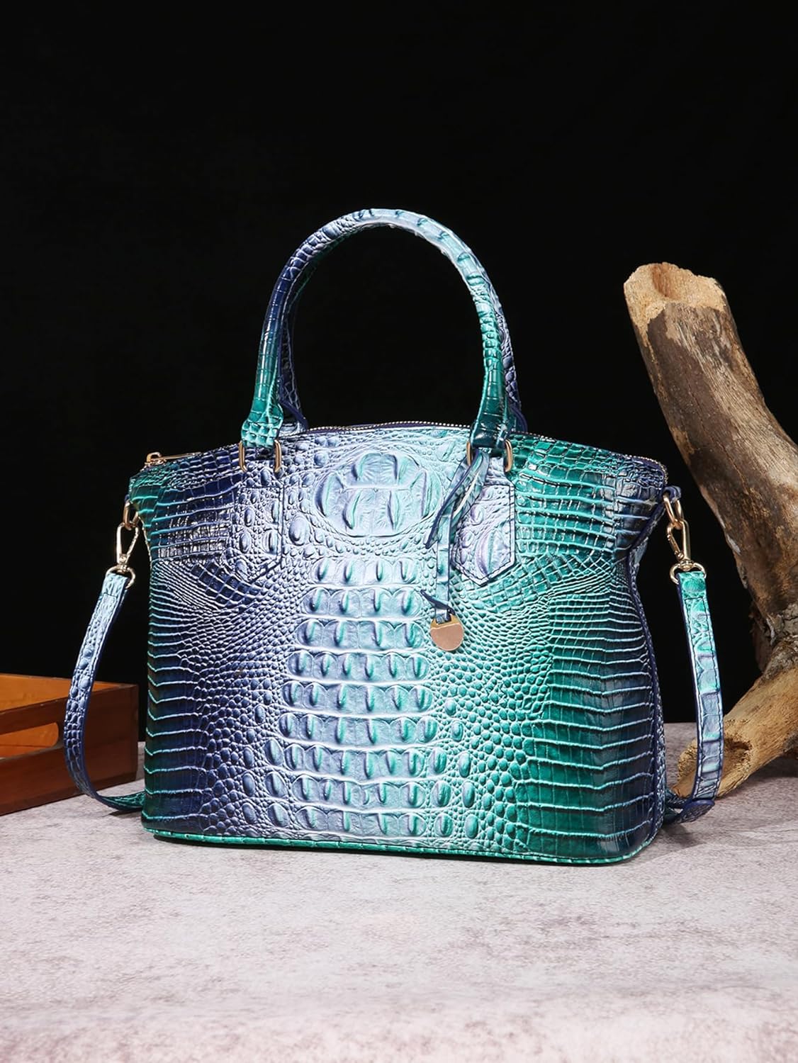 Makcr Joacbv Women Purse Satchel Bag Long Crossbody Classy Tote Bag Top Handle Vegan Leather Ladies Handbags Embossed Pattern