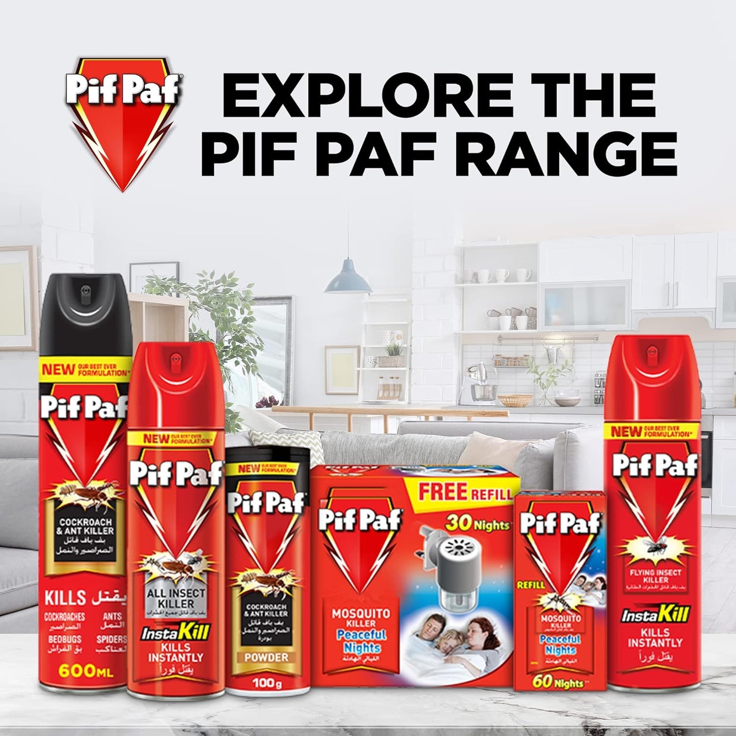 PIF PAF Mosquito Killer Liquid Electric Device Kit | 30 & 60 Nights Refill