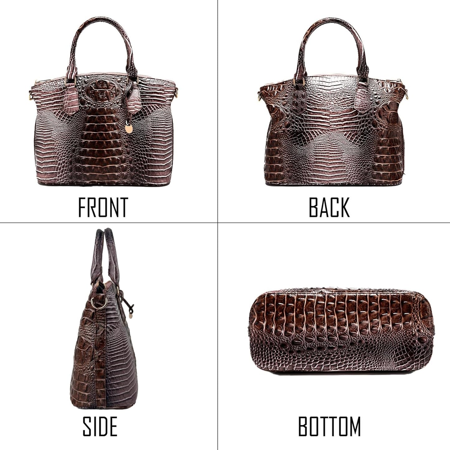 Makcr Joacbv Women Purse Satchel Bag Long Crossbody Classy Tote Bag Top Handle Vegan Leather Ladies Handbags Embossed Pattern